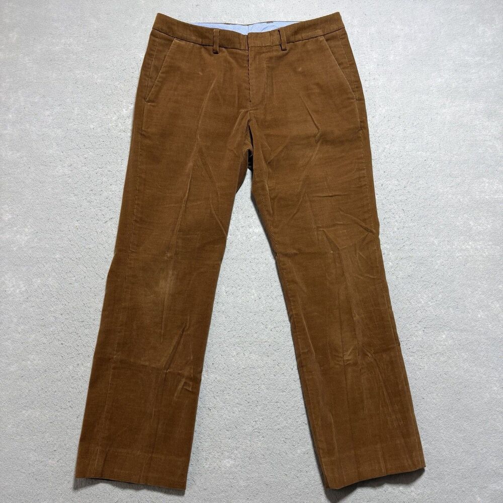 Bonobos Mens Corduroy Pants Mens Size 32 Brown Straight Leg 5-Pocket Stretch